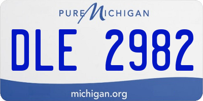 MI license plate DLE2982