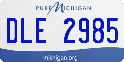 MI license plate DLE2985
