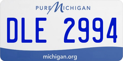 MI license plate DLE2994