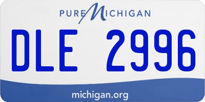 MI license plate DLE2996