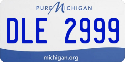 MI license plate DLE2999