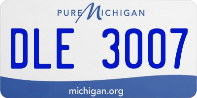 MI license plate DLE3007
