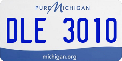 MI license plate DLE3010
