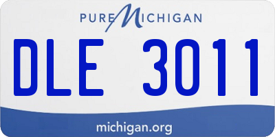 MI license plate DLE3011