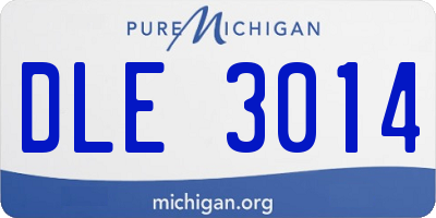 MI license plate DLE3014