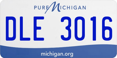 MI license plate DLE3016