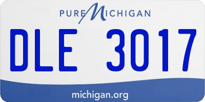 MI license plate DLE3017