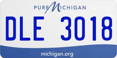 MI license plate DLE3018