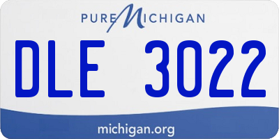MI license plate DLE3022