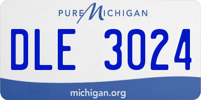 MI license plate DLE3024