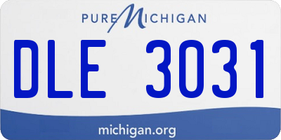 MI license plate DLE3031