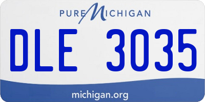MI license plate DLE3035