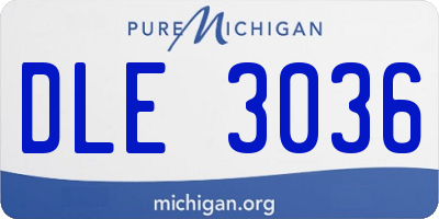 MI license plate DLE3036