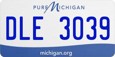 MI license plate DLE3039