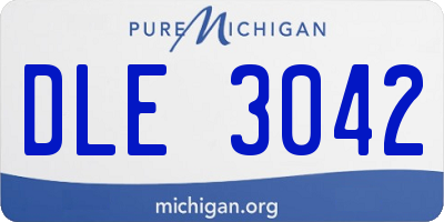 MI license plate DLE3042