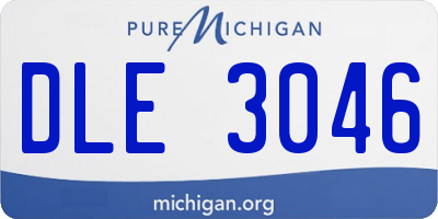 MI license plate DLE3046