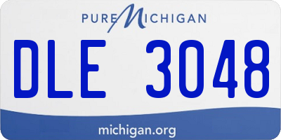MI license plate DLE3048