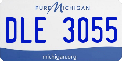 MI license plate DLE3055