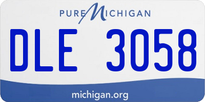 MI license plate DLE3058