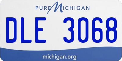 MI license plate DLE3068