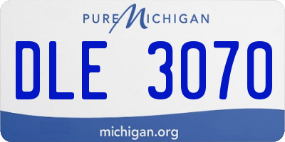 MI license plate DLE3070
