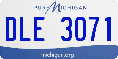 MI license plate DLE3071
