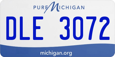 MI license plate DLE3072