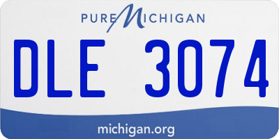 MI license plate DLE3074