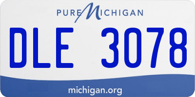 MI license plate DLE3078