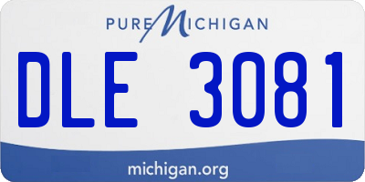 MI license plate DLE3081
