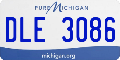 MI license plate DLE3086