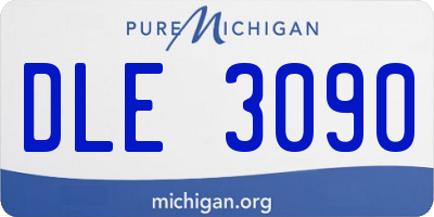 MI license plate DLE3090