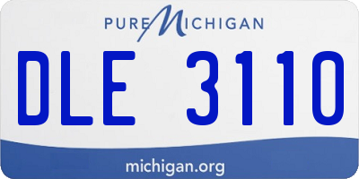 MI license plate DLE3110