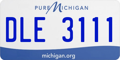 MI license plate DLE3111