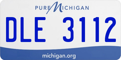 MI license plate DLE3112