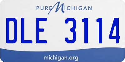 MI license plate DLE3114