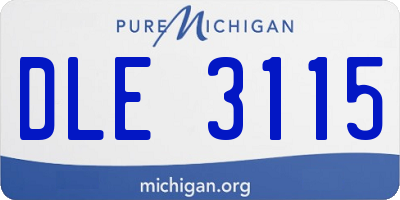 MI license plate DLE3115