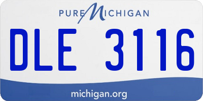 MI license plate DLE3116