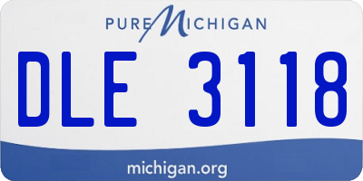MI license plate DLE3118