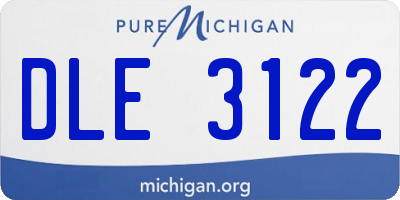 MI license plate DLE3122