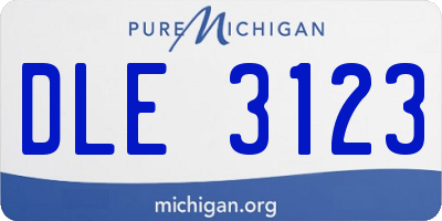 MI license plate DLE3123