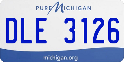 MI license plate DLE3126