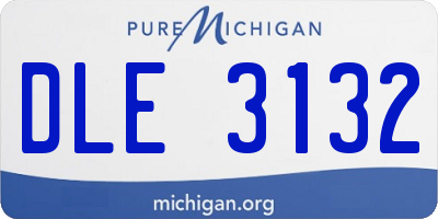 MI license plate DLE3132