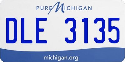 MI license plate DLE3135