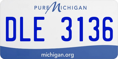 MI license plate DLE3136