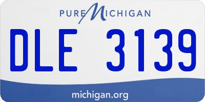 MI license plate DLE3139