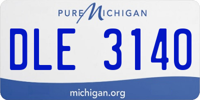 MI license plate DLE3140