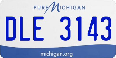 MI license plate DLE3143