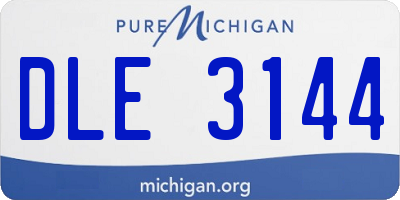 MI license plate DLE3144