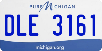 MI license plate DLE3161